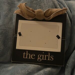 Mud Pie Cream Wooden Wall Frame with Burlap Accent